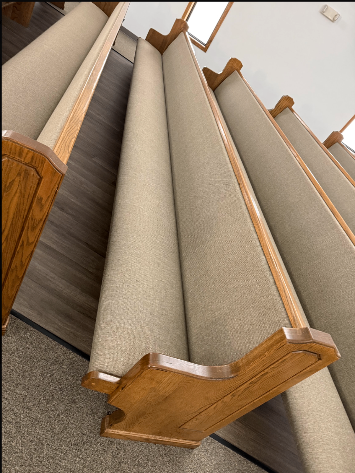 Church Pew Reupholstery — Rogers Church Furnishings